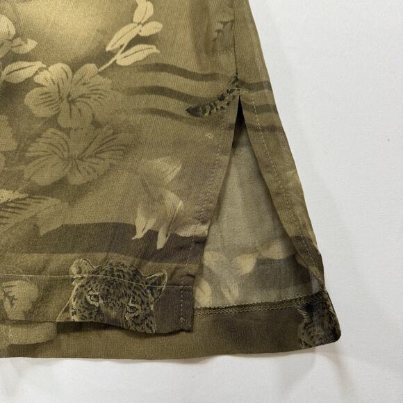 Joseph Ribkoff Cheetah Sheer Open Front Short Sleeve Blouse Top - Tan Wms 12 - Picture 12 of 13